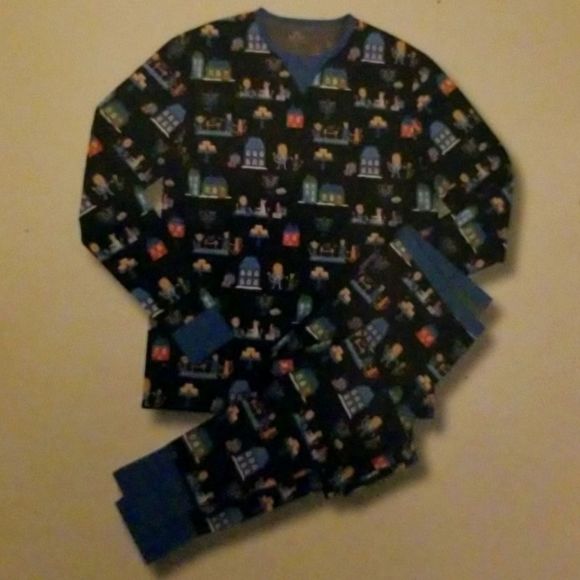Mens Hanukkah Pajama Set New With Tags Navy 100% Cotton Pants & Top Size XXL - Picture 1 of 8